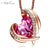 Collier Ailes Ange Or et Cristal Rose
