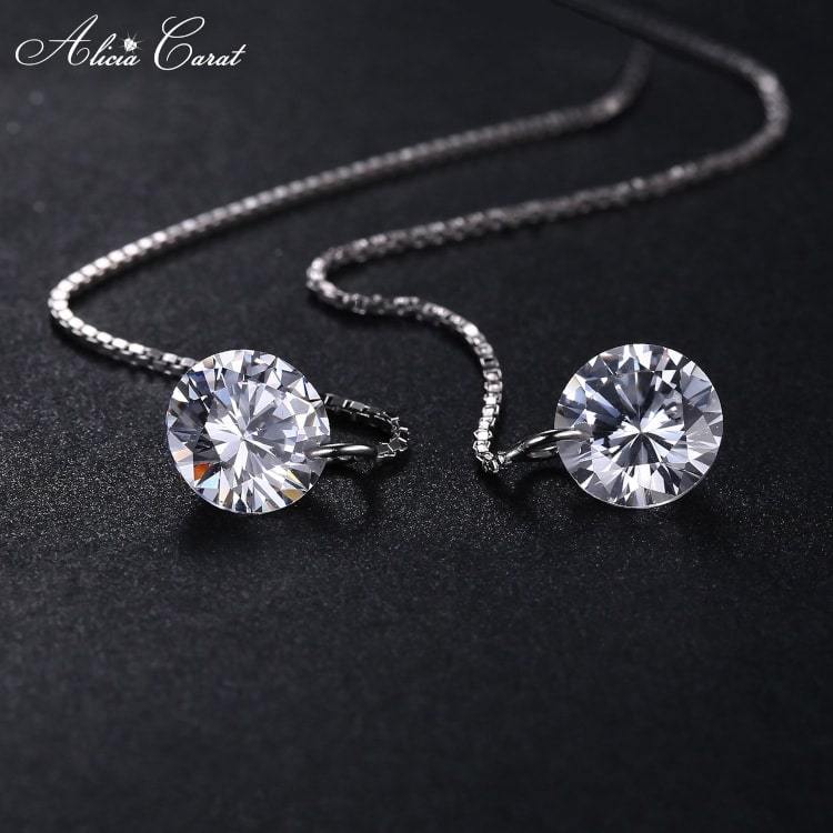 Alicia Carat Boucles d&#39;Oreilles Gouttes d&#39;Eau Argent
