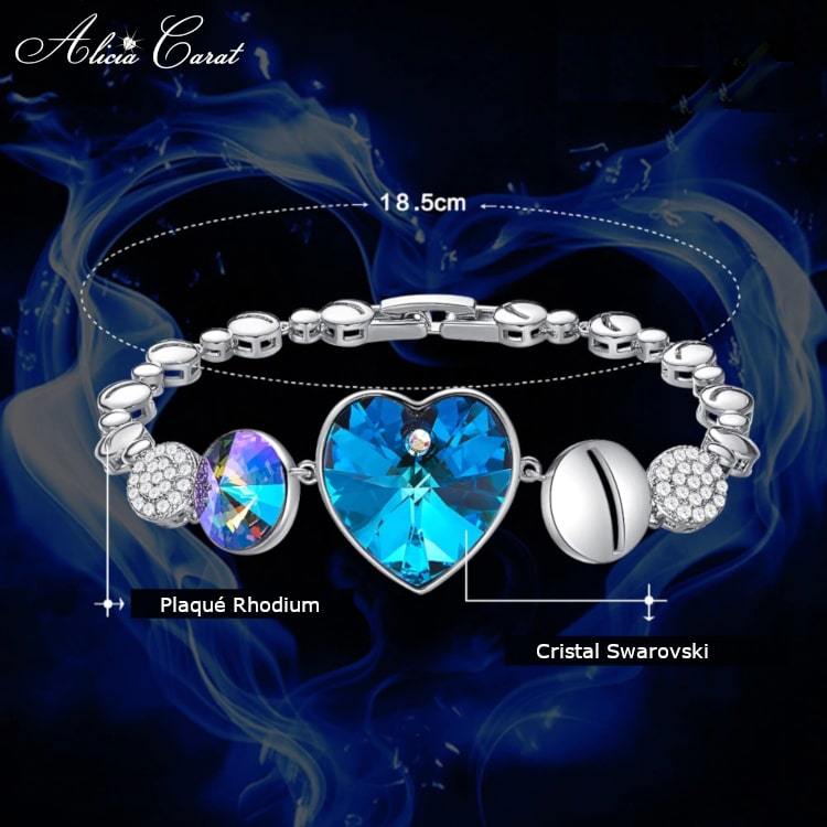 Alicia Carat Bracelet Cœur de l&#39;Océan Bleu