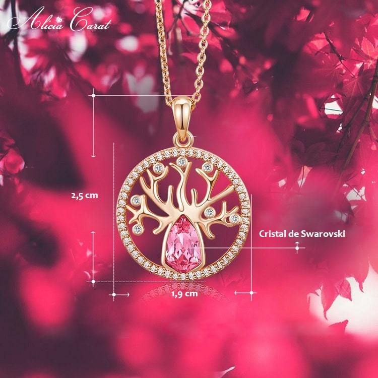 Alicia Carat Collier Arbre de Vie Or et Strass Dore