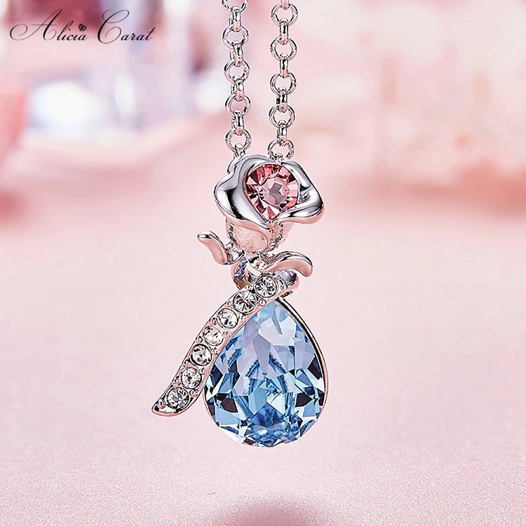Alicia Carat Collier Rose Eternelle Grimpante