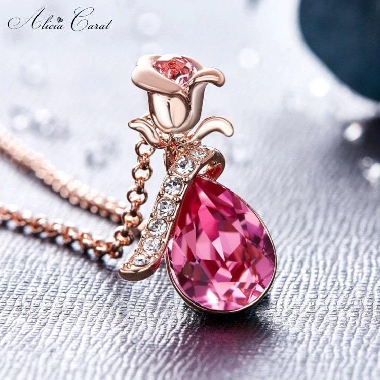 Alicia Carat Collier Rose Éternelle Or rose