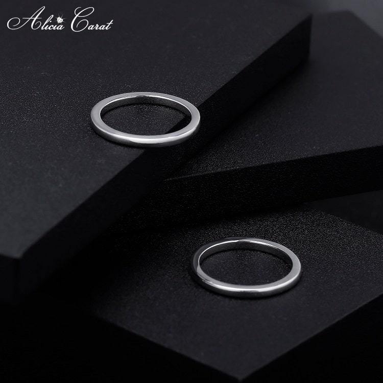 Bague Argent Couple Sans Pierre