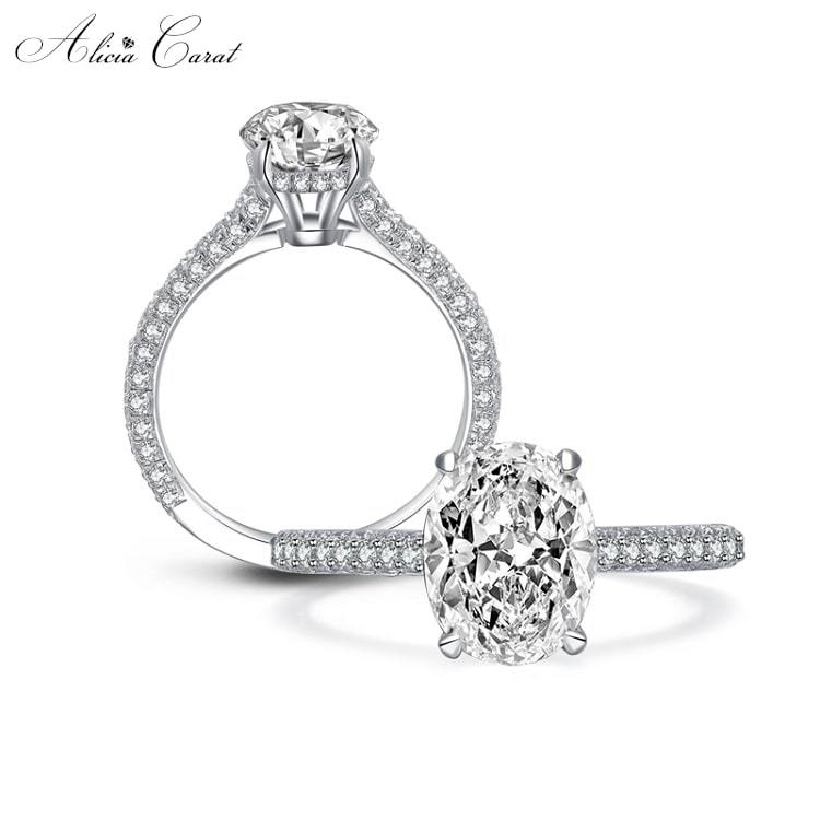 Bague de Fiançailles Argent Alicia Carat