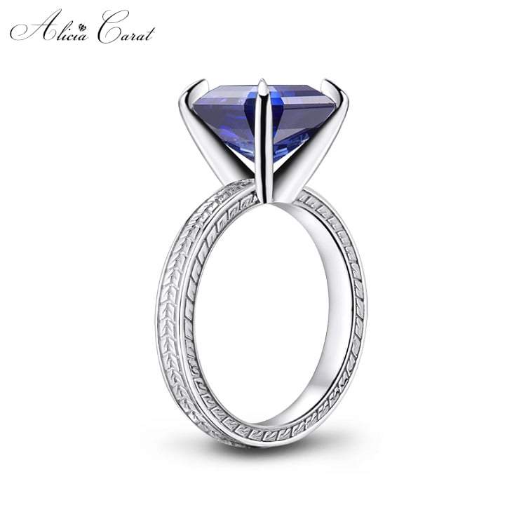 Bague de Fiançailles Bleu Argent