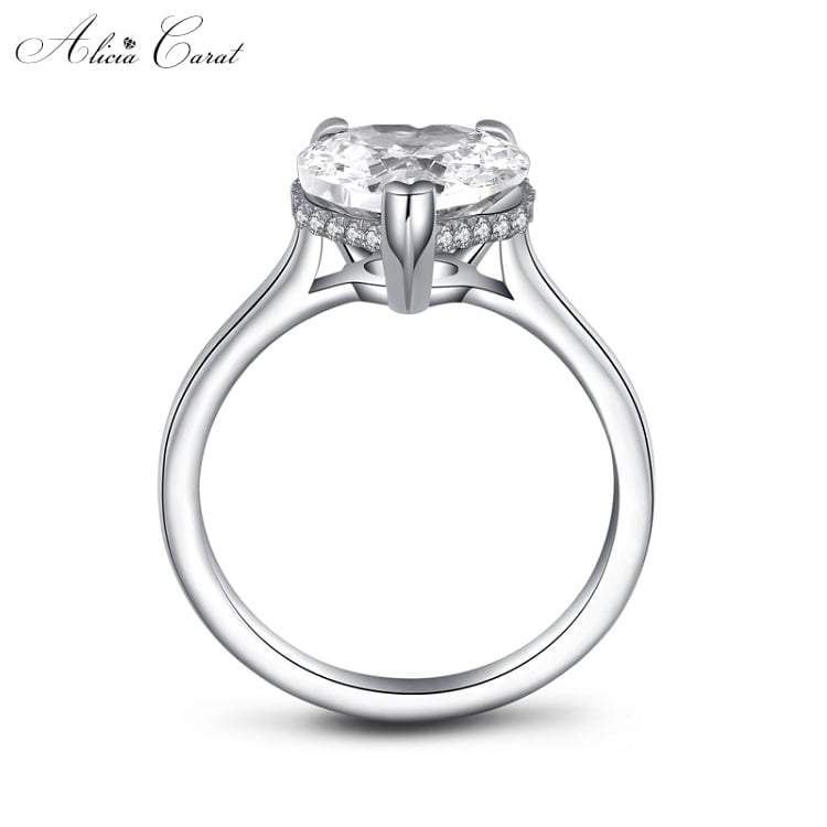 Bague de Fiançailles Diamant Argent