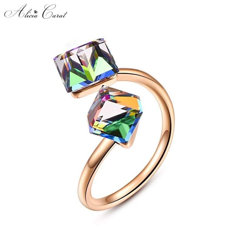 Bague de Fiançailles Cube Solitaire