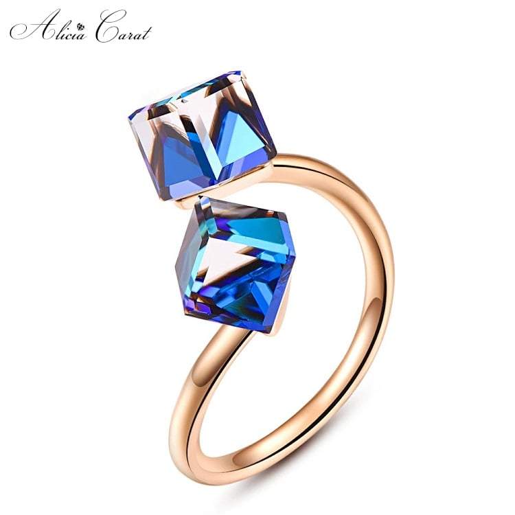 Bague de Fiançailles Cube Solitaire