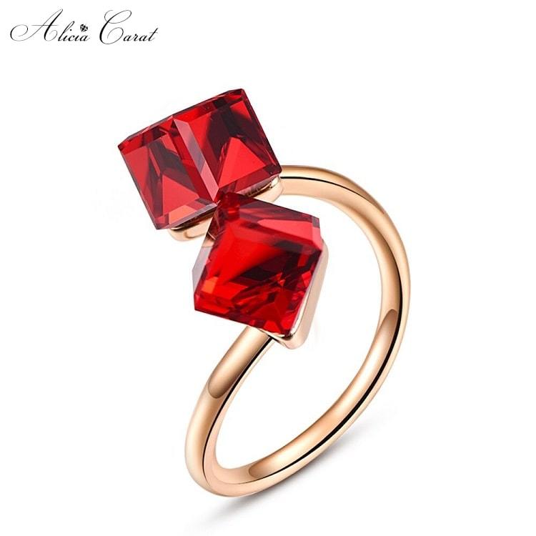 Bague de Fiançailles Cube Solitaire