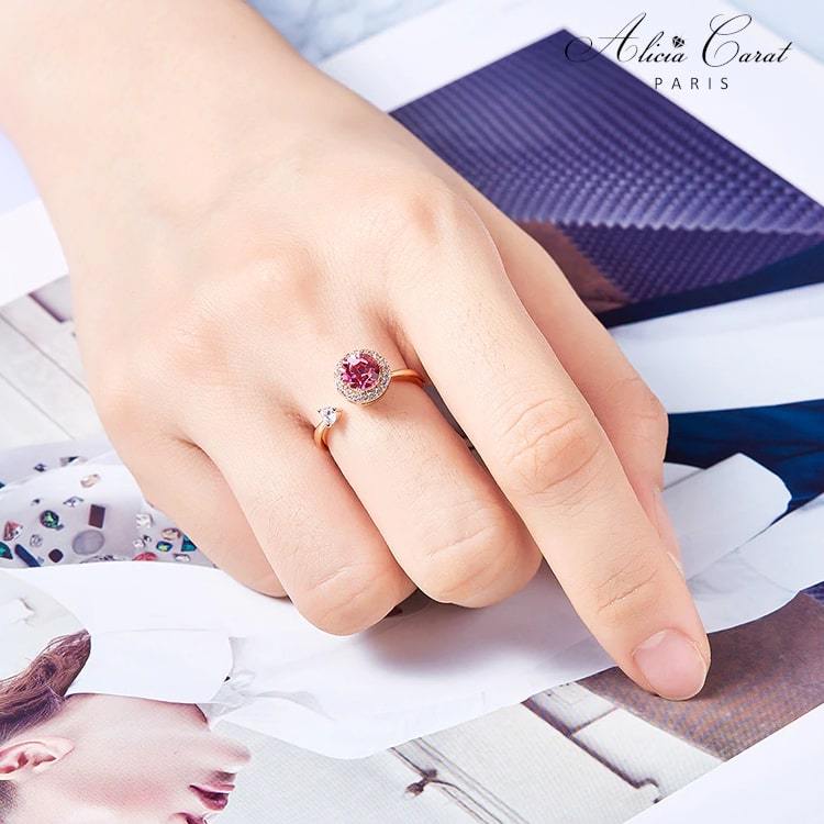 Bague de Fiançailles Femme Gravite Cristal de Swarovski