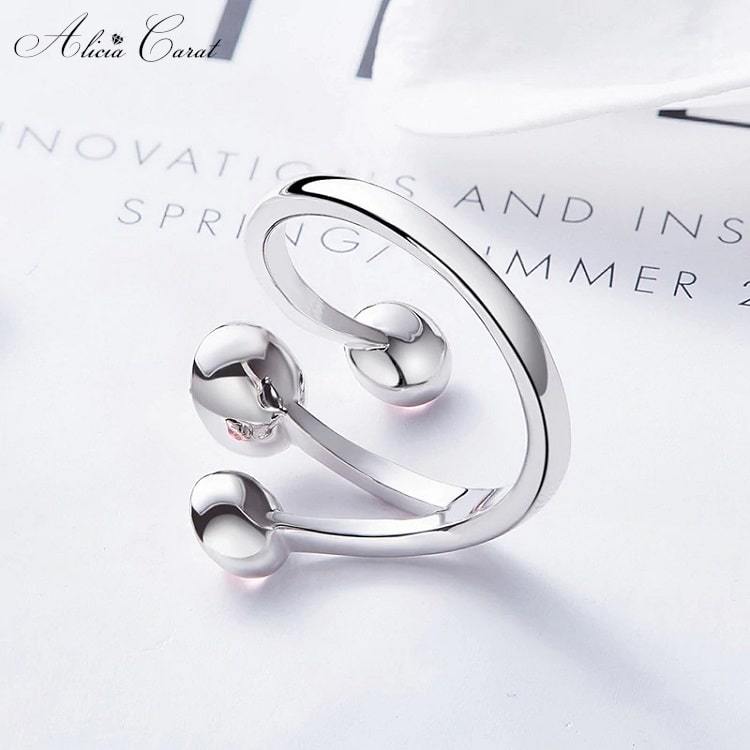 Bague de Fiançailles Femme Trio Amour Rhodium