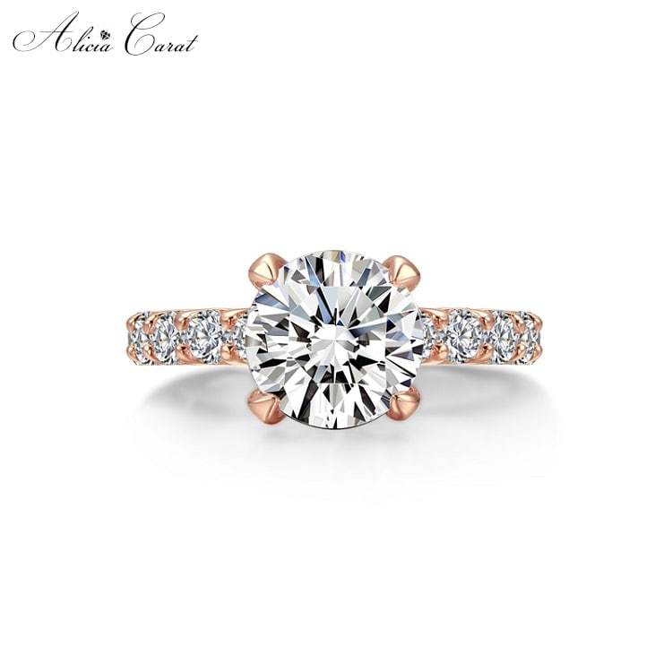 Bague de Fiançailles Or Rose Diamant