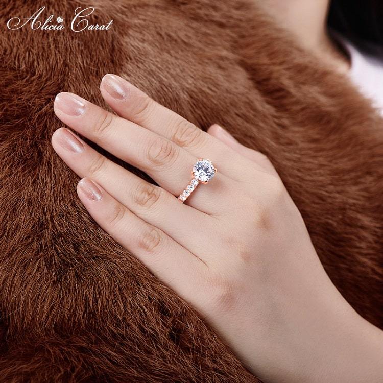 Bague de Fiançailles Or Rose Femme