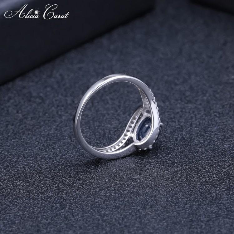 Bague de Fiançailles Saphir Argent 925