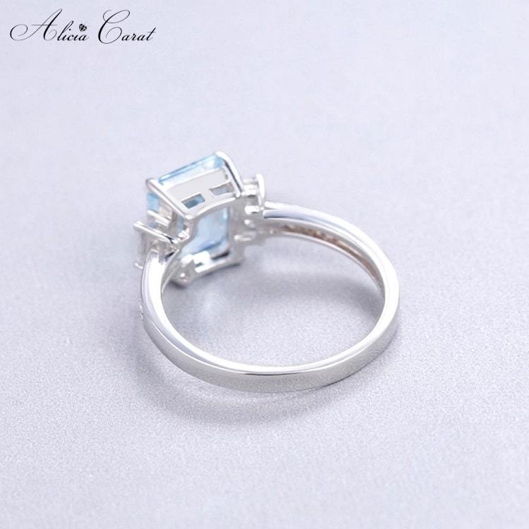 Bague de Fiançailles Topaze Bleue