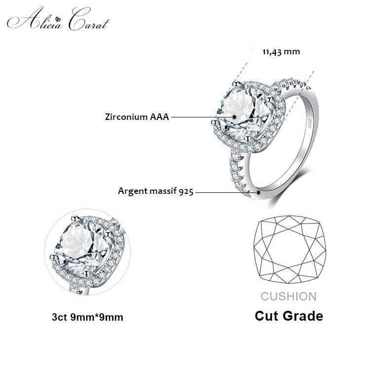 Bague de Fiançailles Zirconium Femme