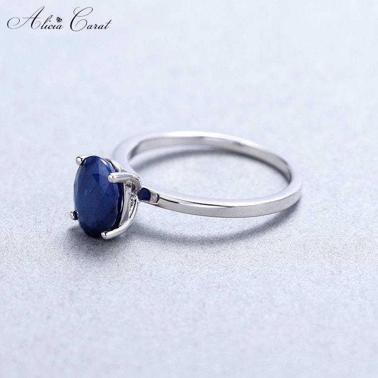 Bague de Fiançailles avec Saphir Femme