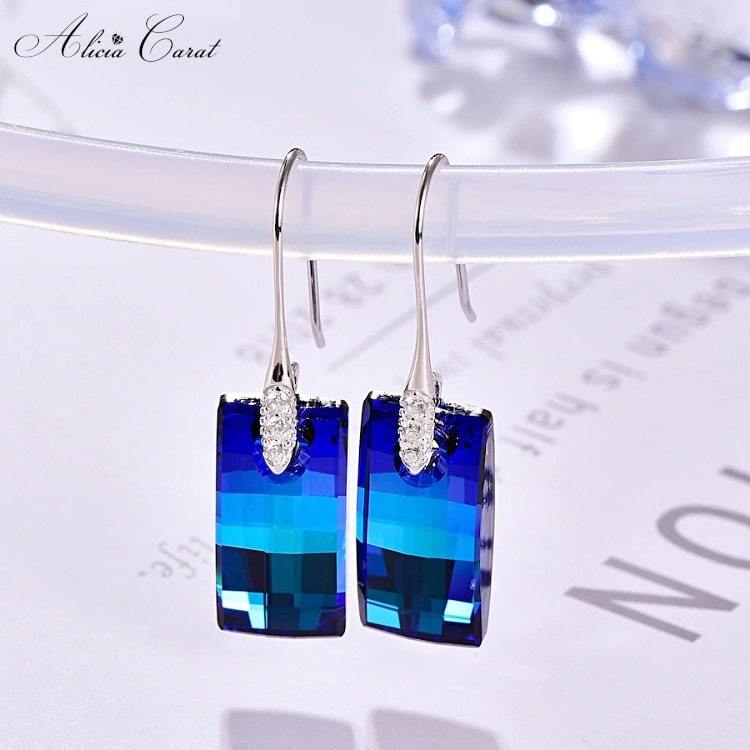Boucles D&#39;Oreilles Alicia Carat Goutte d&#39;Eau Lagon