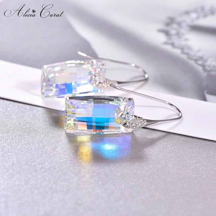 Boucles D&#39;Oreilles Goutte d&#39;Eau Cristal Swarovski