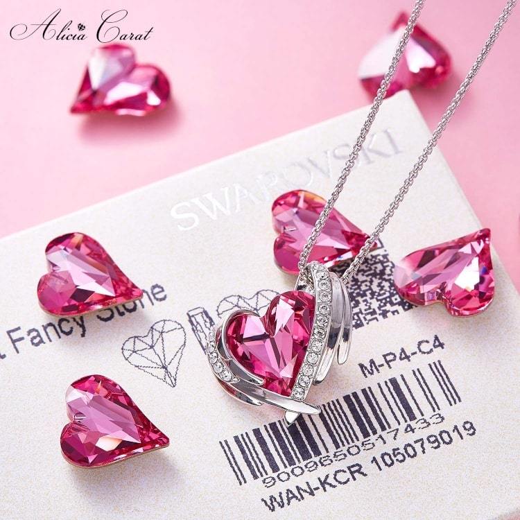 Boucles d&#39;Oreilles Ailes d&#39;Ange Argent Cristaux Swarovski