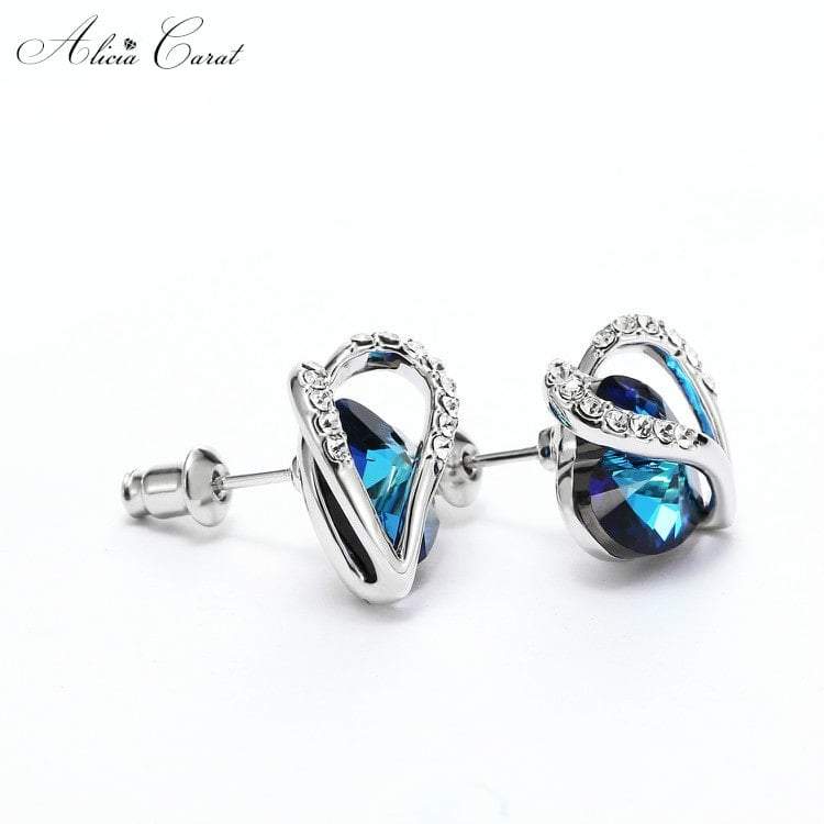 Boucles d&#39;Oreilles Cœur Suspendu Swarovski