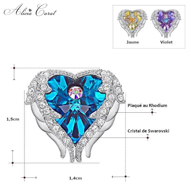 Boucles d&#39;Oreilles Cœur d&#39;Ange Cristal de Swarovski