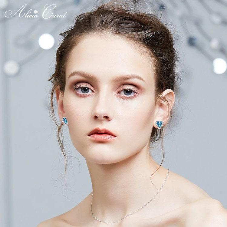 Boucles d&#39;Oreilles Cœur d&#39;Ange Platine