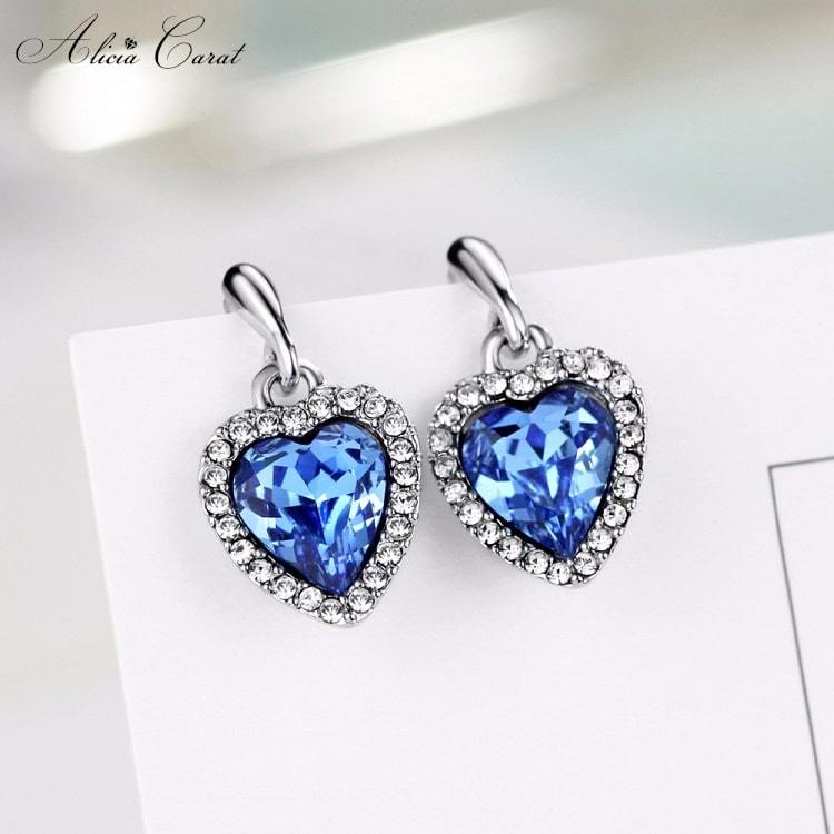 Boucles d&#39;Oreilles Cœur de l&#39;Océan Alicia Carat