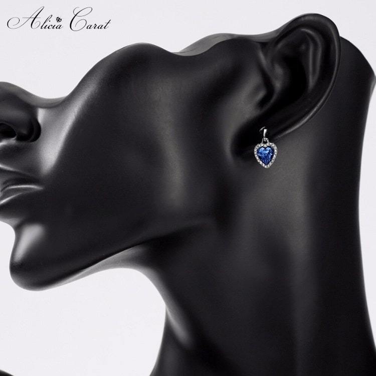 Boucles d&#39;Oreilles Cœur de l&#39;Océan Cristal