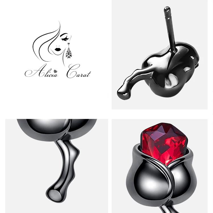 Boucles d&#39;Oreilles Cristal de Swarovski Rouge Rubis