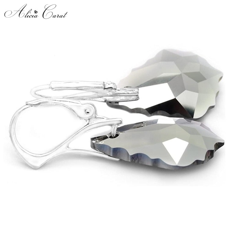 Boucles d&#39;Oreilles Femme Goutte d&#39;Eau Argent