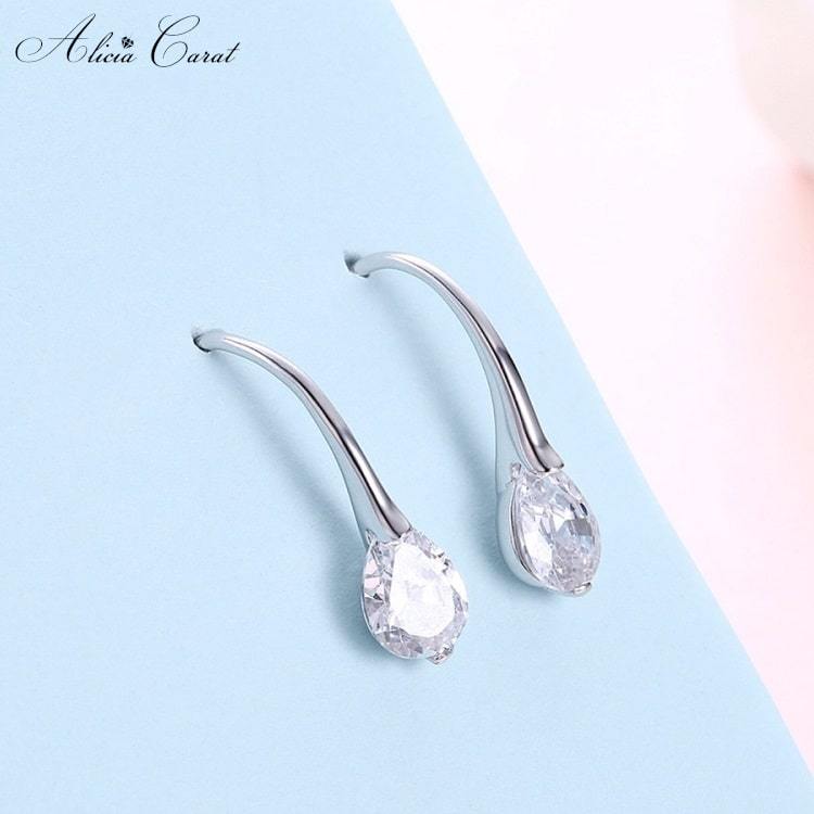 Boucles d&#39;Oreilles Goutte d&#39;Eau Argent 925