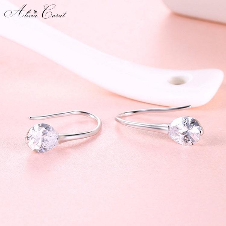 Boucles d&#39;Oreilles Goutte d&#39;Eau Argent