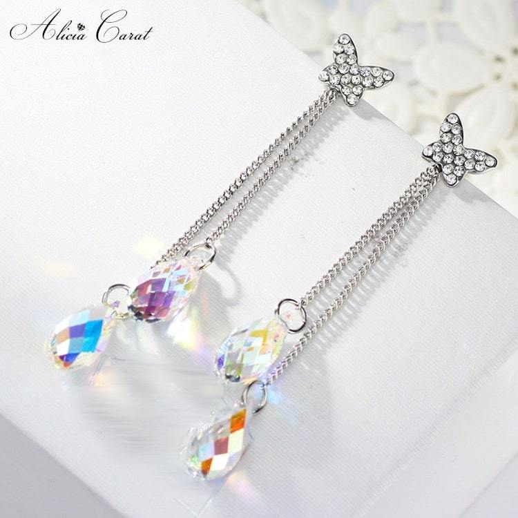 Boucles d&#39;Oreilles Goutte d&#39;Eau Cristal Swarovski Alicia Carat
