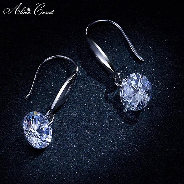 Boucles d&#39;Oreilles Goutte d&#39;Eau Diamant Alicia Carat