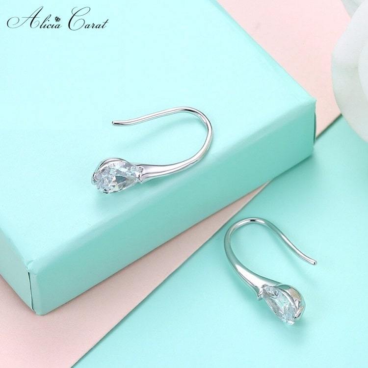 Boucles d&#39;Oreilles Goutte d&#39;Eau Diamant