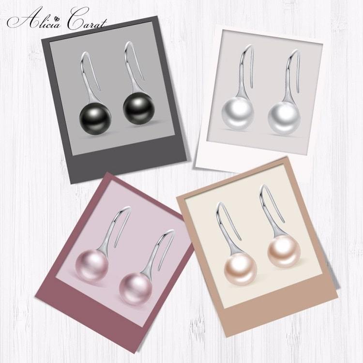 Boucles d&#39;Oreilles Goutte d&#39;Eau Perle 4 Couleurs