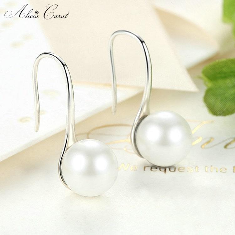 Boucles d&#39;Oreilles Goutte d&#39;Eau Perle Alicia Carat