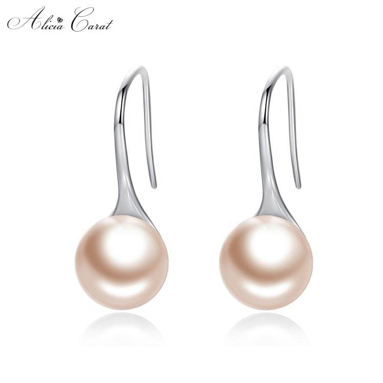 Boucles d&#39;Oreilles Goutte d&#39;Eau Perle Champagne