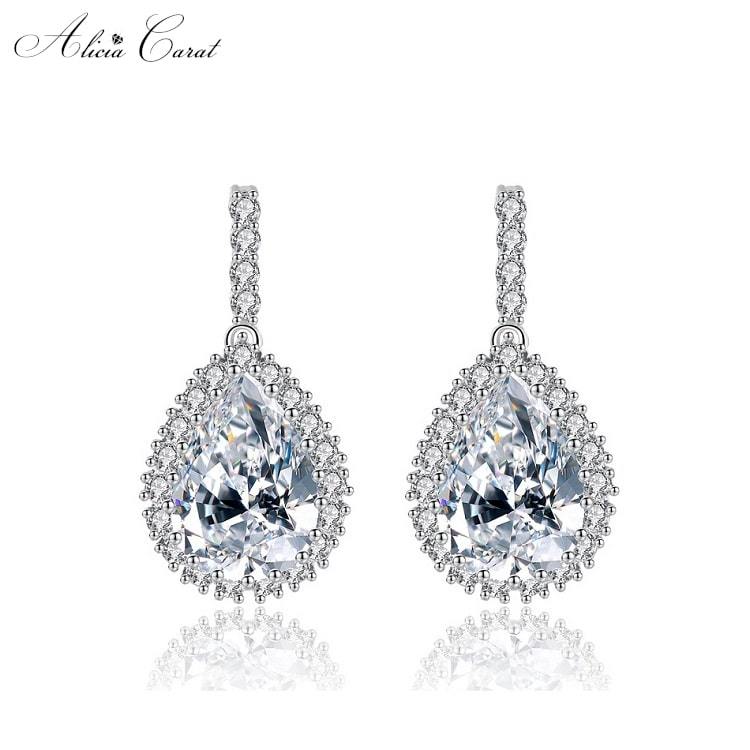 Boucles d&#39;Oreilles Goutte d&#39;Eau Strass