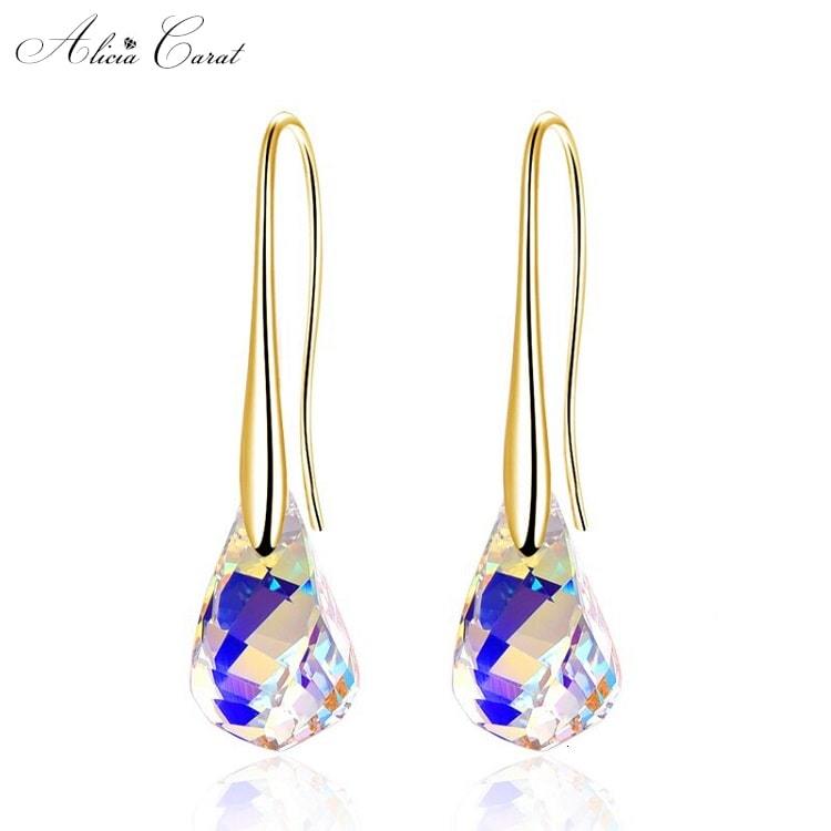 Boucles d&#39;Oreilles Goutte d&#39;Eau en Or 18 Carats
