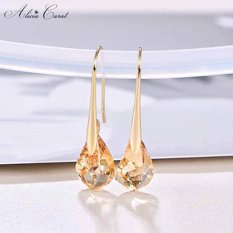 Boucles d&#39;Oreilles Goutte d&#39;Eau en Or Alicia Carat