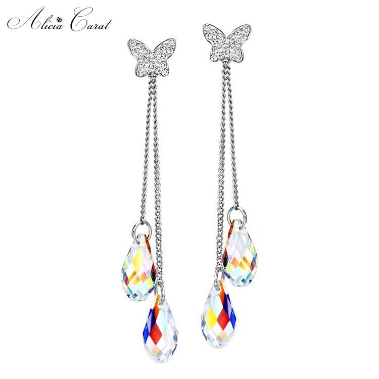 Boucles d'Oreilles Goutte d'Eau Cristal Swarovski