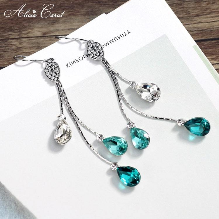Boucles d&#39;Oreilles Gouttes d&#39;Eau Alicia Carat