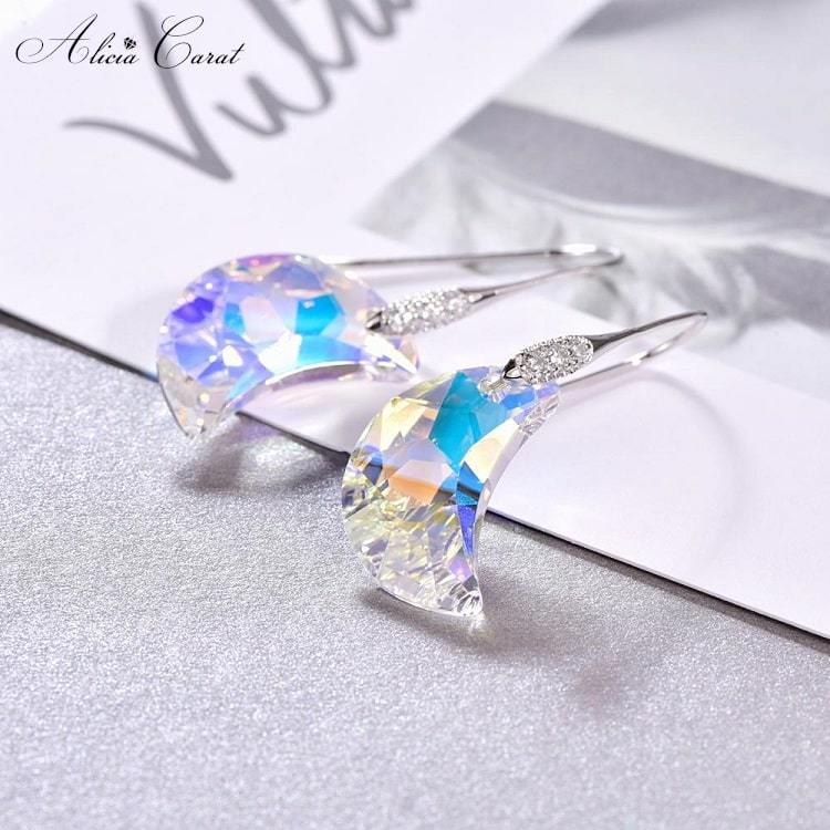 Boucles d&#39;Oreilles Gouttes d&#39;Eau Argent Alicia Carat