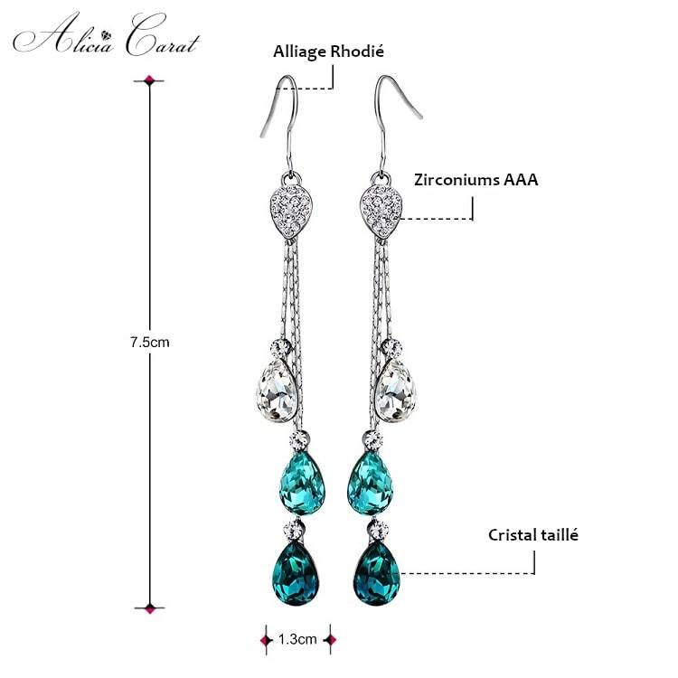 Boucles d&#39;Oreilles Gouttes d&#39;Eau Dimensions