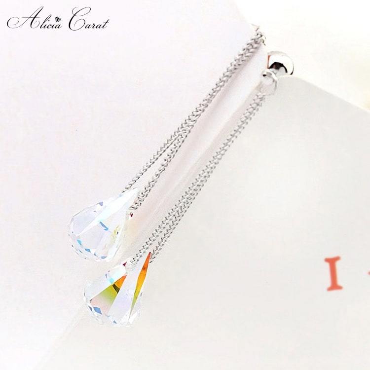 Boucles d&#39;Oreilles en Forme de Goutte d&#39;Eau Cristal Swarovski