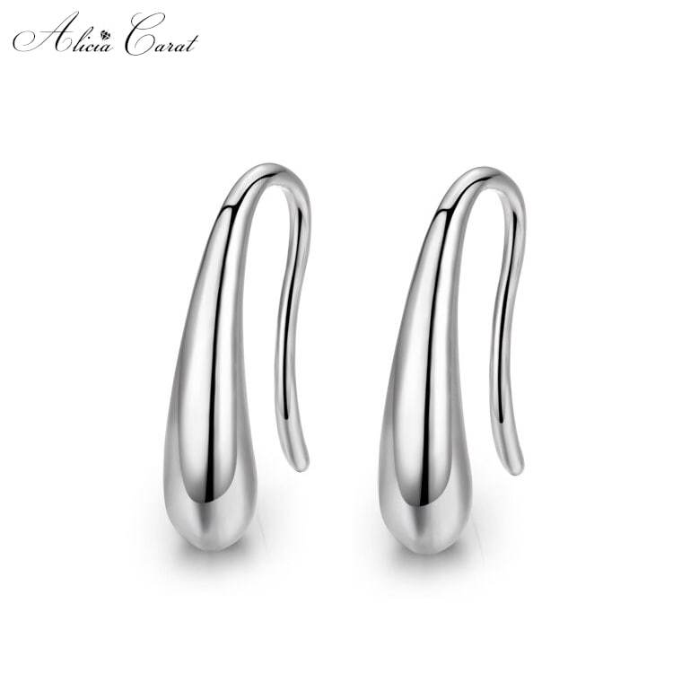 Boucles d'Oreilles Goutte d'Eau Argent