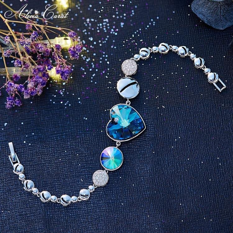 Bracelet Cœur de l&#39;Océan Rhodié