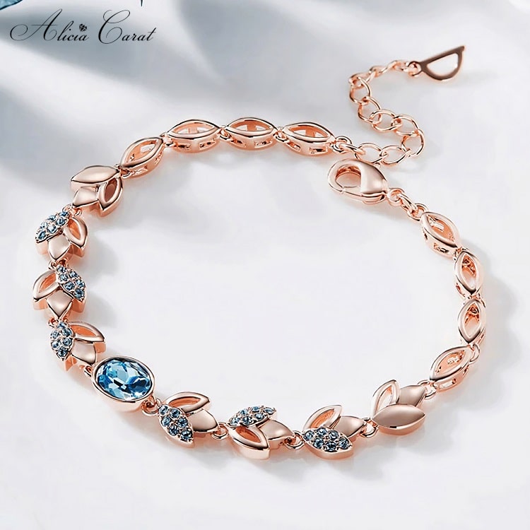 Bracelet Cristal de Swarovski Or Rose